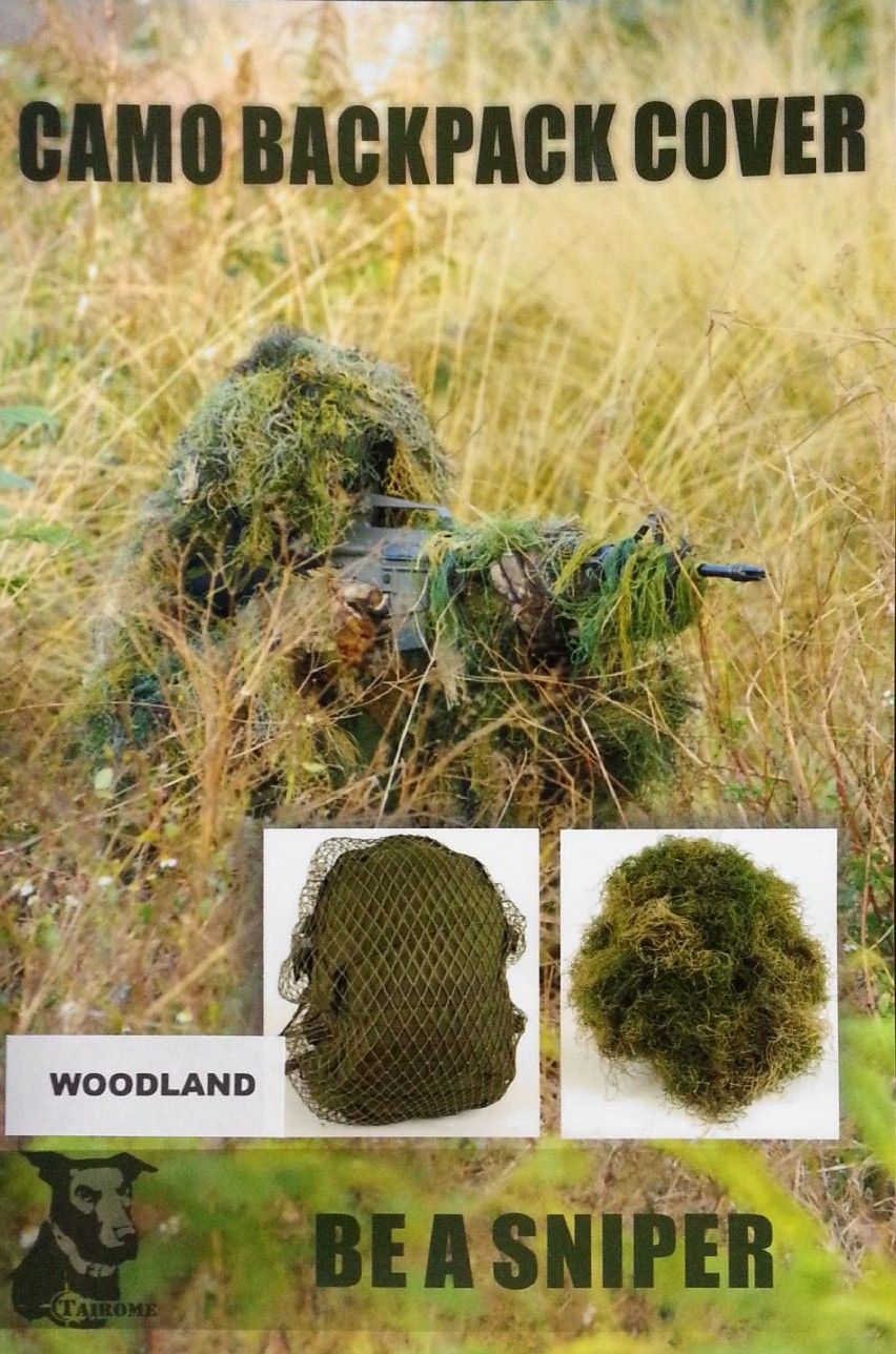 GHILLIE BACKPACK COVER (WOODLAND)