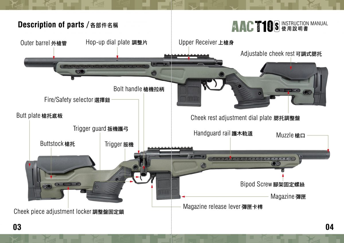 AAC T10S Bolt Action Sniper Rifle OD - Image 3