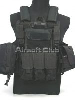 Molle Tactical Strike Plate Carrier Vest Black (600D)
