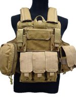 Molle Tactical Strike Plate Carrier Vest Tan (600D)