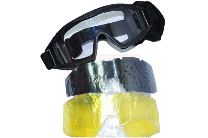 Desert Locust Goggles w/2 set glasses -Black