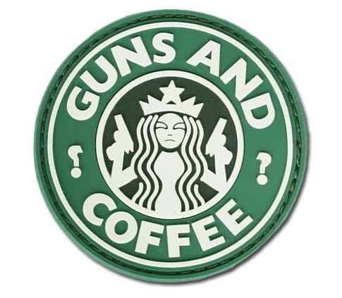 GUNS AND COFFEE PVC 