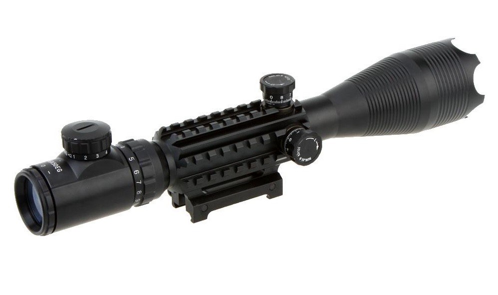 Tactical Tri-Rail RifleScope 4-16x50 EG Optical Sight Red&Green Mil-Dot Rifle Scope
