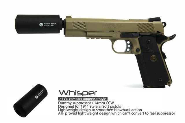 Whisper .45 ACP dummy suppressor