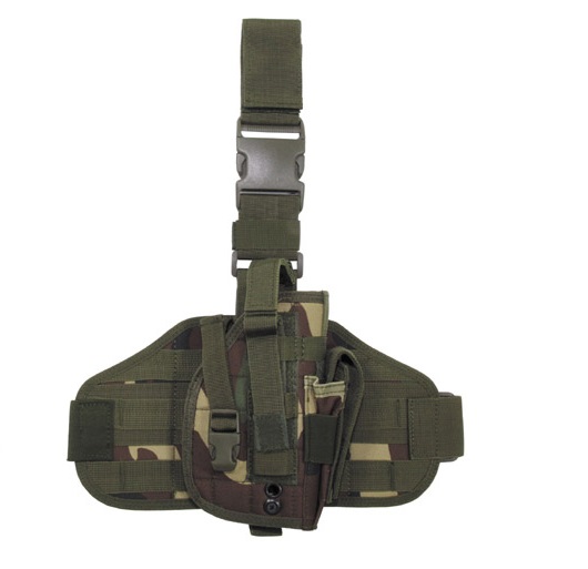 Tactical Holster, Molle, Leg and Belt fixing, Woodland