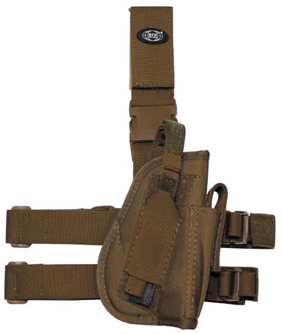 Tactical Holster, Coyote, Leg and Belt fixing, right