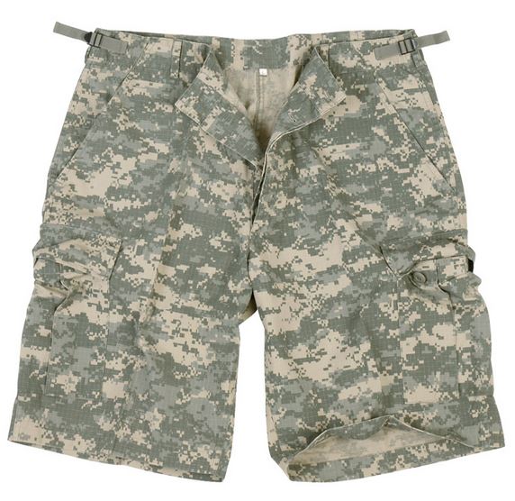 US PREWASHED RIPSTOP BERMUDA SHORTS ACU DIGITAL