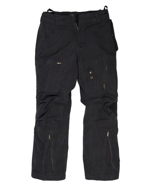 COTTON PREWASH PILOT PANTS - BLACK