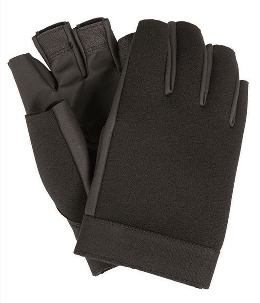 NEOPRENE FINGERLESS GLOVES - BLACK