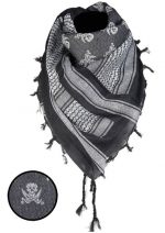 SHEMAGH SCARF (SKULL) BLACK/WHITE 