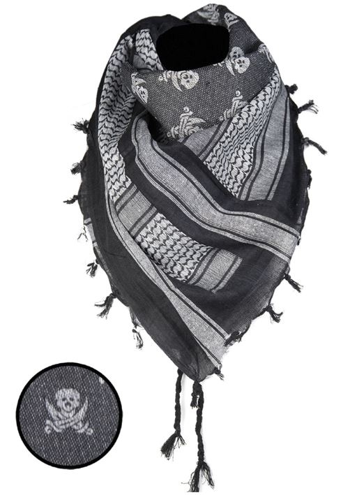 mt-12609102-1.jpg SHEMAGH SCARF (SKULL) BLACK/WHITE - Image 1