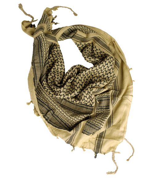SHEMAGH 110X110CM KHAKI/BLACK