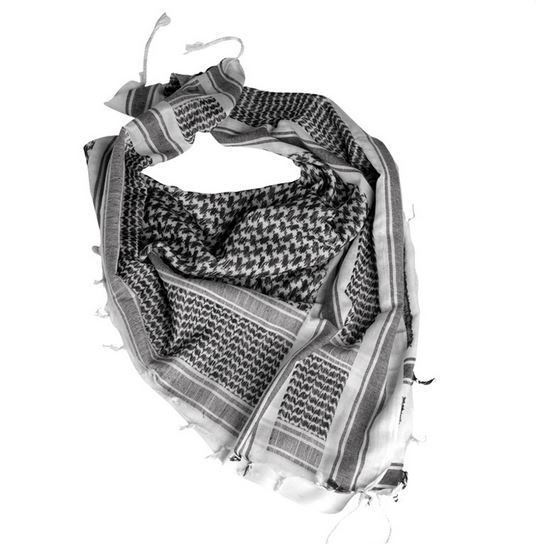 SHEMAGH 110X110CM WHITE/BLACK