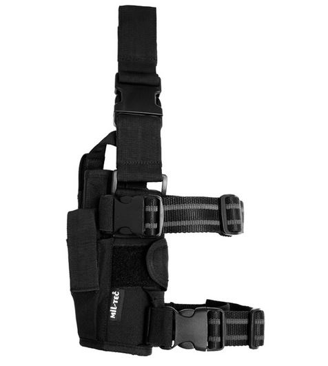 ADJUSTABLE LEG PISTOL HOLSTER CORDURA BLACK