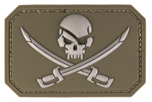 OD PVC SKULL W.SWORDS 3D PATCH	