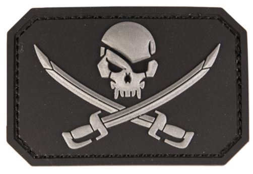 BLACK PVC SKULL W.SWORDS 3D PATCH	