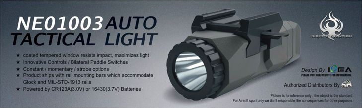 Night Evolution Auto Tactical Light BK