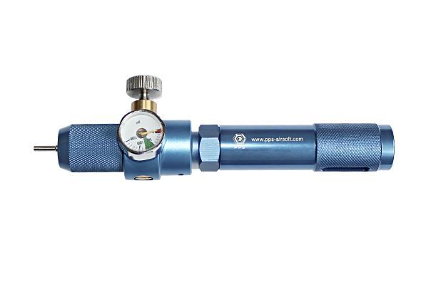 Gas adjustable charger with PSI Gauge
