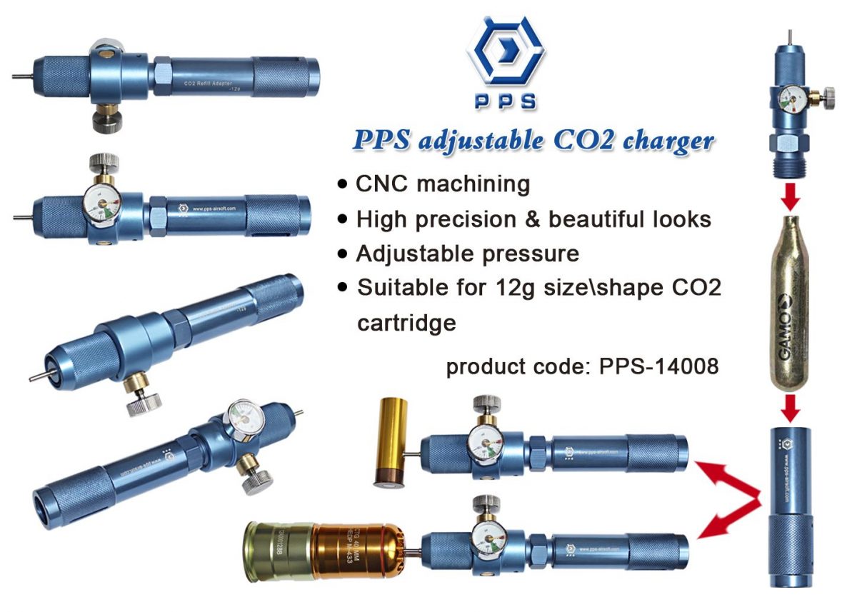 Gas adjustable charger with PSI Gauge