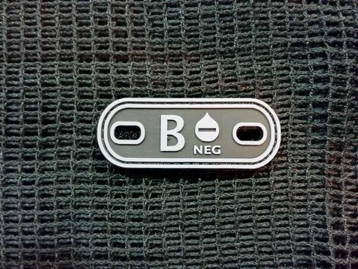 PVC-Blood Type-B Neg - Low Visibility