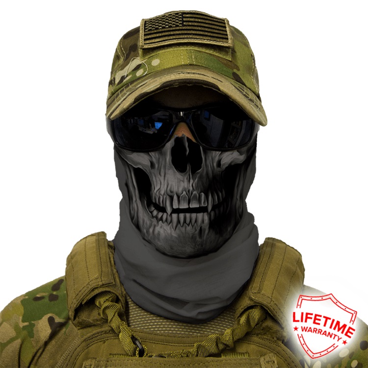 FACE SHIELD-TACTICAL / GREY SKULL