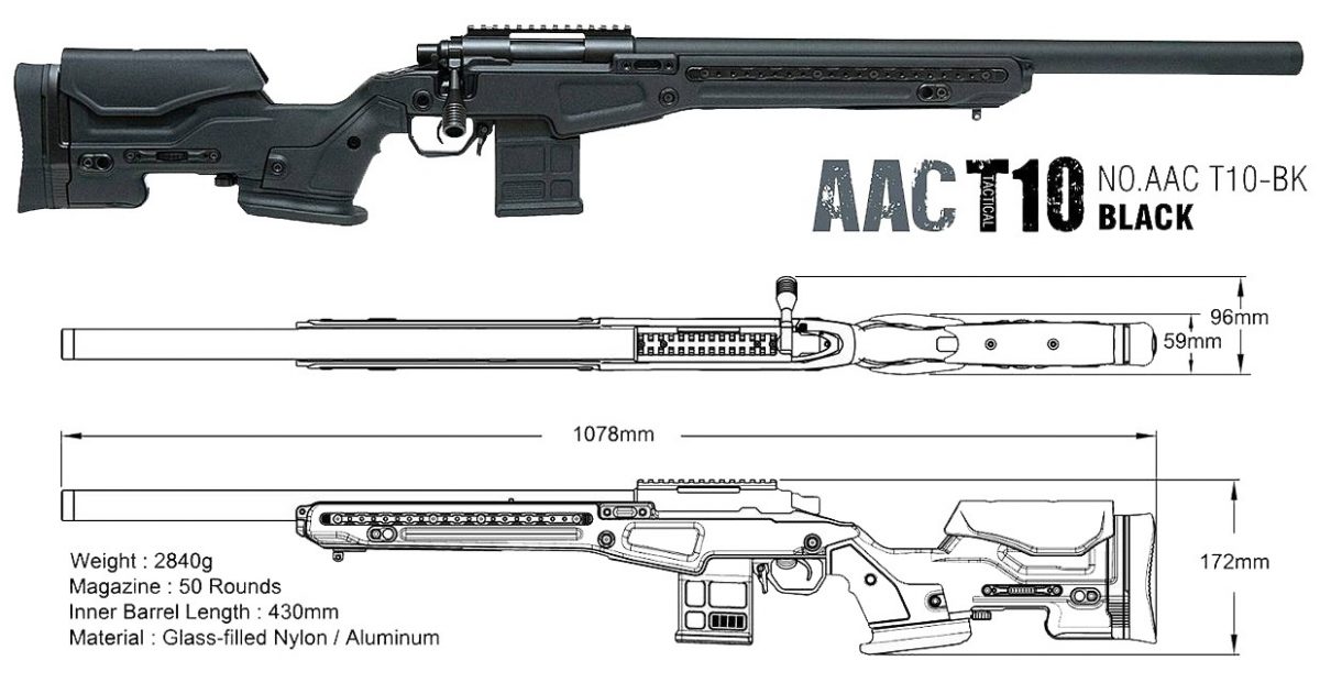 AAC T10 Bolt Action Sniper Rifle BK - Image 5