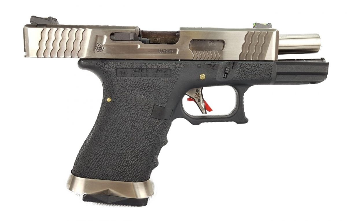 WE Force G19 GBB BK (Silver Slide and Silver Barrel) - Image 3