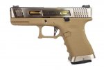 WE Force G19 GBB Tan (Silver Slide and Gold Barrel)