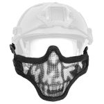 Steel Half Face Skull Mask (Helmet Version) - BK