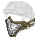 Steel Half Face Skull Mask (Helmet Version) - OD
