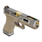WE Force G17 GBB Tan (Silver Slide and Gold Barrel) - Image 2